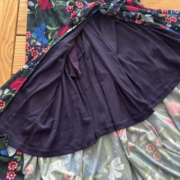 Draper James Blue and Red Puff Sleeve Asymmetrical Sundress - Picture 13 of 14